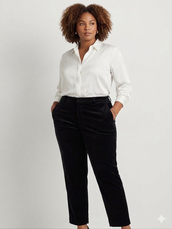 Lauren Ralph Lauren Pants - Lauren Ralph Lauren Black Holiday Velvet Pants, Size 18W